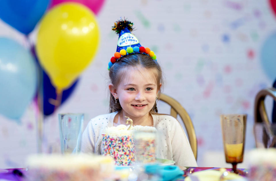 Sadie Oldenborg, 8, is celebrating her second leap day birthday. (Nathan Congleton / TODAY)