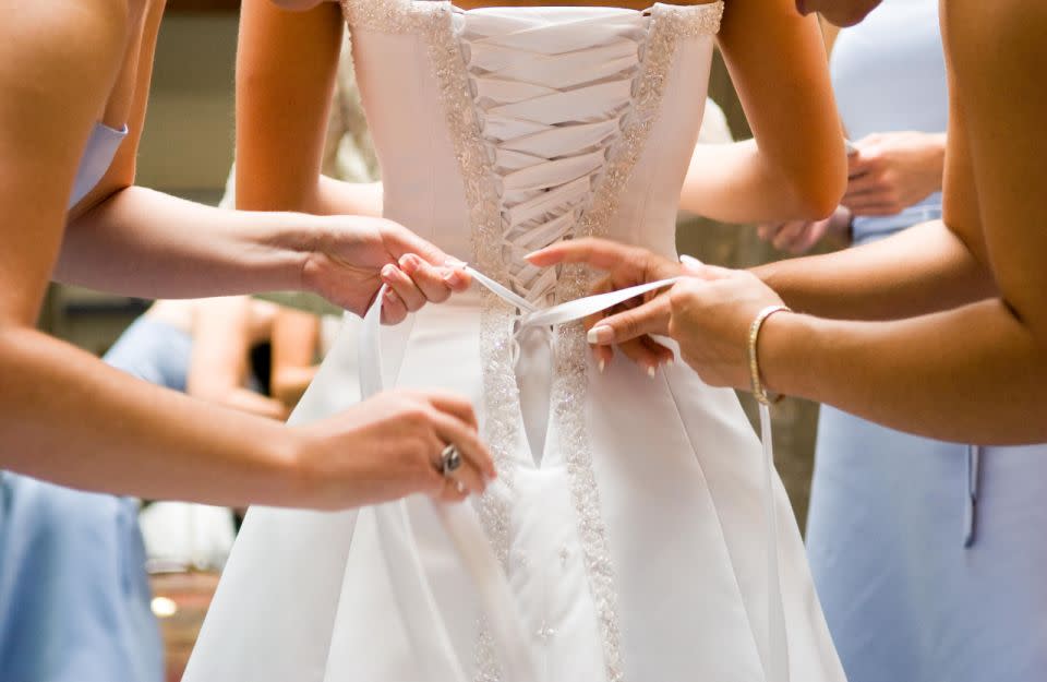 This bride is spending a lot of time thinking about her groom's ex... Photo: Getty