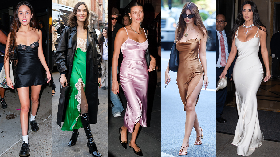 five women wearing the best slip dresses of 2024