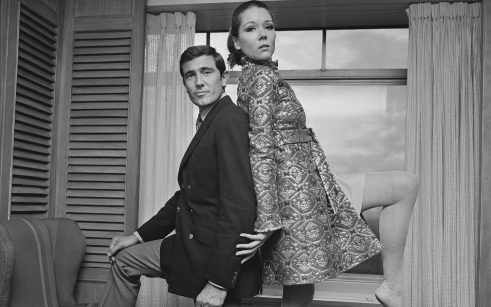 George Lazenby and Diana Rigg as Bond and his wife Teresa in On Her Majesty's Secret Service