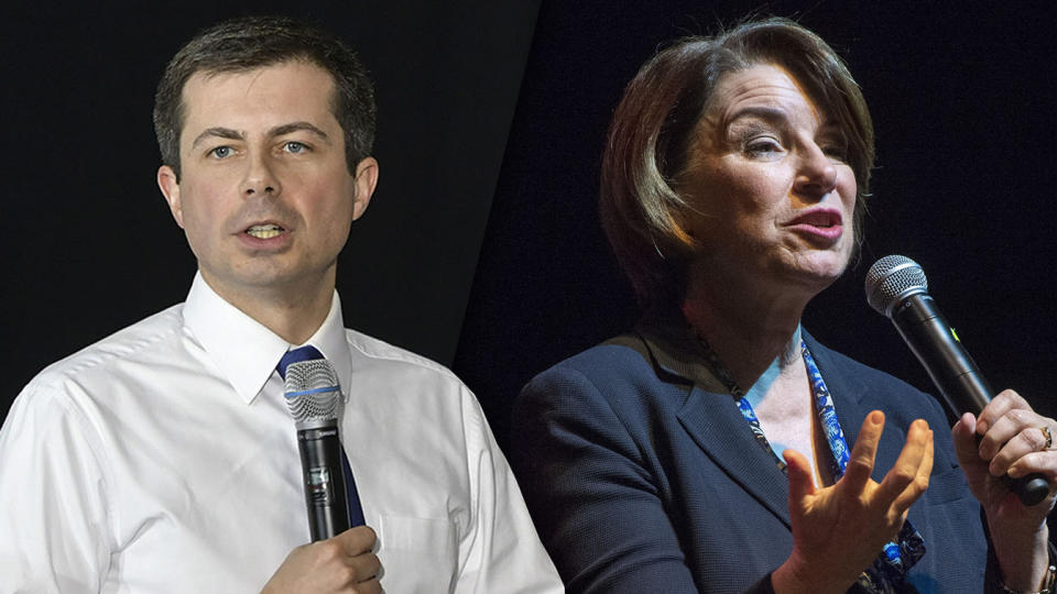 Pete Buttigieg and Sen. Amy Klobuchar. (Photos: Damairs Carter/MediaPunch /IPX via AP, Rick Egan/The Salt Lake Tribune via AP)