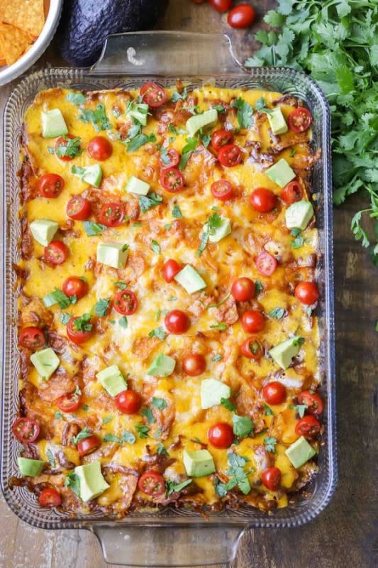 <p>Lil’ Luna</p><p>Everyone loves this crunchy and flavorful Dorito casserole.</p><p><strong>Get the recipe: </strong><a href="https://lilluna.com/dorito-casserole/" rel="nofollow noopener" target="_blank" data-ylk="slk:Dorito Casserole;elm:context_link;itc:0;sec:content-canvas" class="link "><strong>Dorito Casserole</strong></a></p>