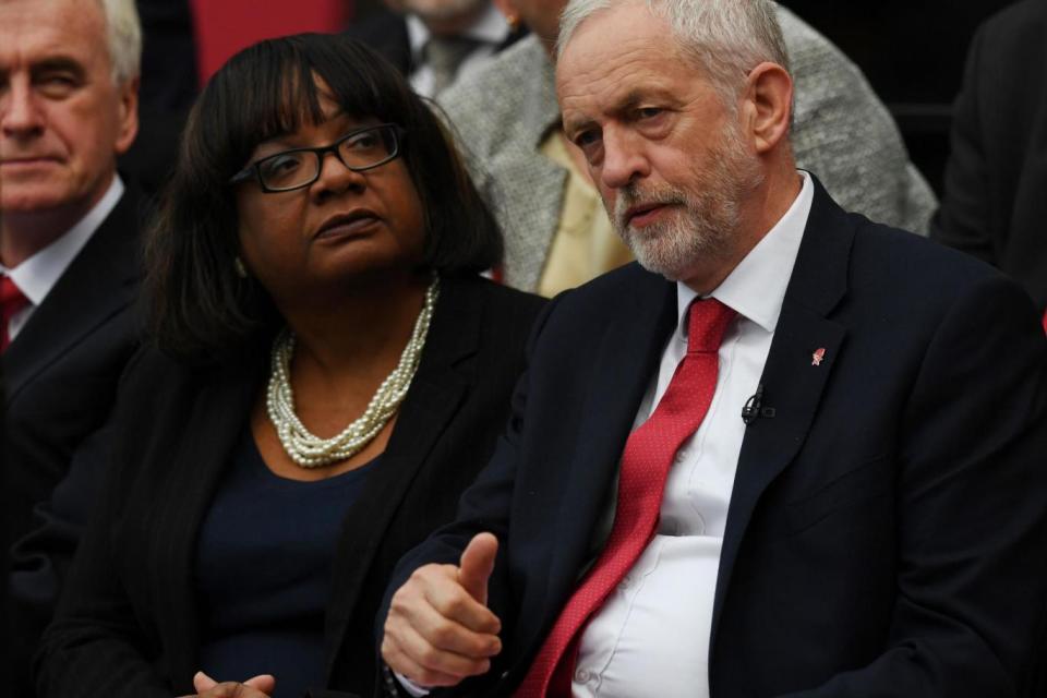 Labour leader Jeremy Corbyn said Diane Abbott was stepping down. (AFP/Getty Images)