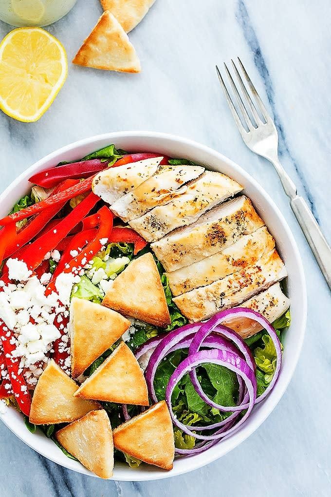 Chicken Gyro Salad With Tzatziki Dressing