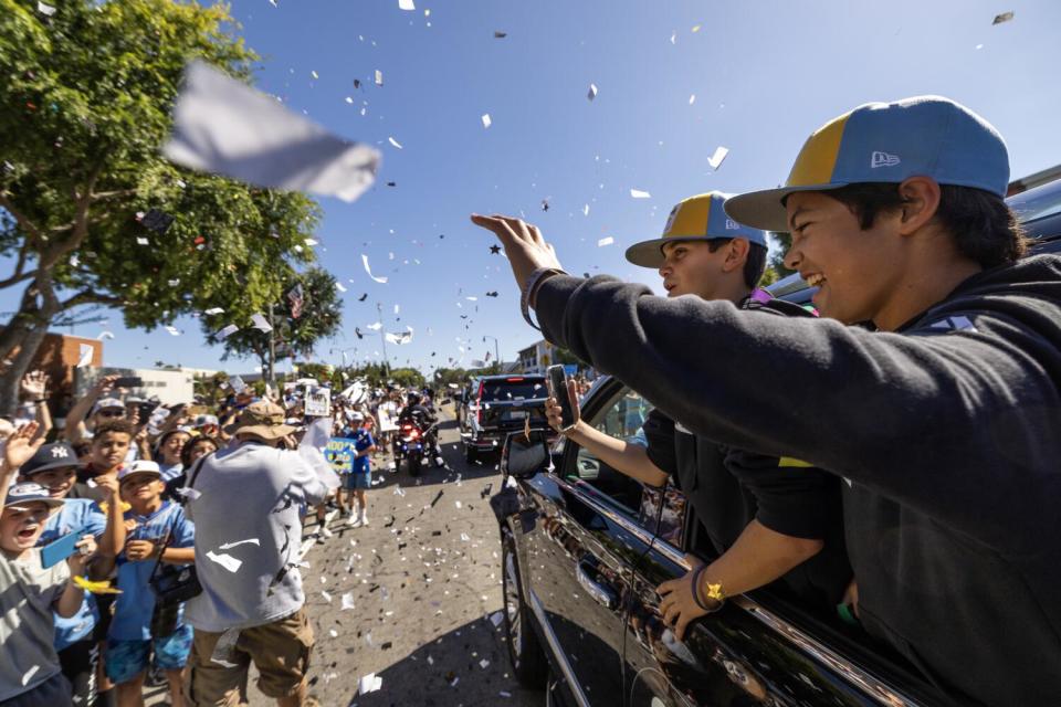 El Segundo Little League All Stars arrive home for a parade after winning the Little League World Series