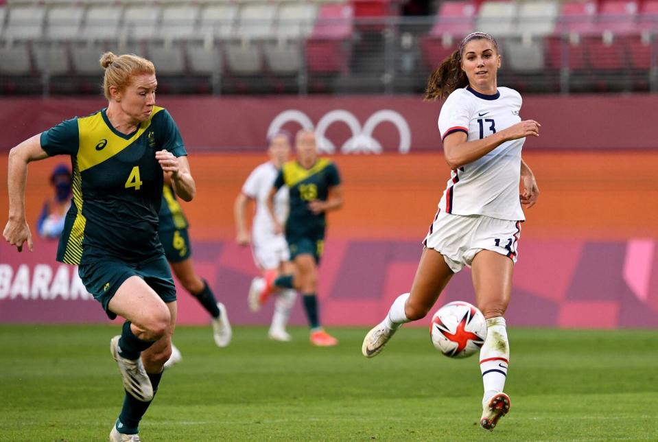 Tokyo 2020 Olympic Games women's group G first round football match between USA and Australia