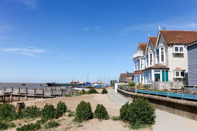 Seafront houses at Whitstable, Kent, UK