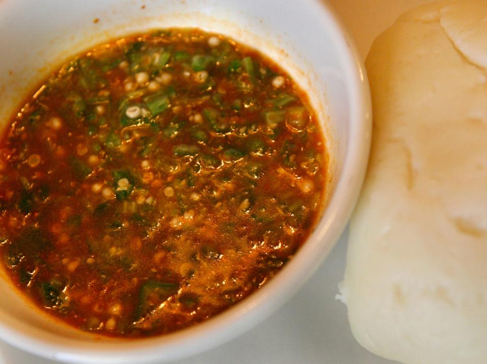 okra stew and fufu