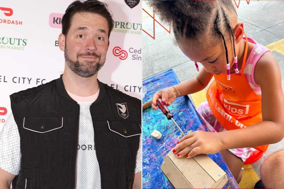 <p>Katharine Lotze/Getty, Alexis Ohanian/Twitter</p> Alexis Ohanian shared photos of his trip to Home Depot with daughter Olympia.