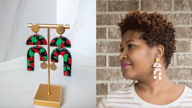 These popular earrings come in Juneteenth colors.