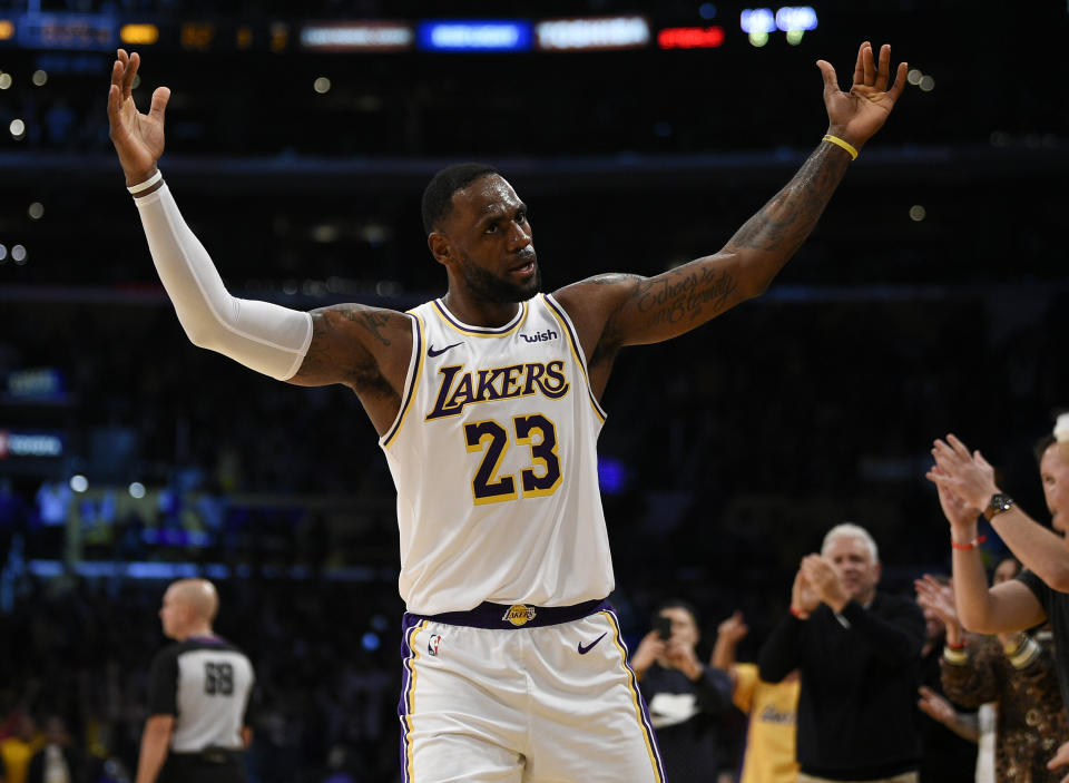 Los Angeles Lakers forward LeBron James is injury free and defensive-minded. (AP Photo/Kelvin Kuo)