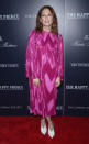 <p>For a special screening of “The Happy Prince” in New York City on October 8, Julianne wore a pink, midi dress by Givenchy. The actress finished the look with matching eyeshadow and white heels. <em>[Photo: Getty]</em> </p>