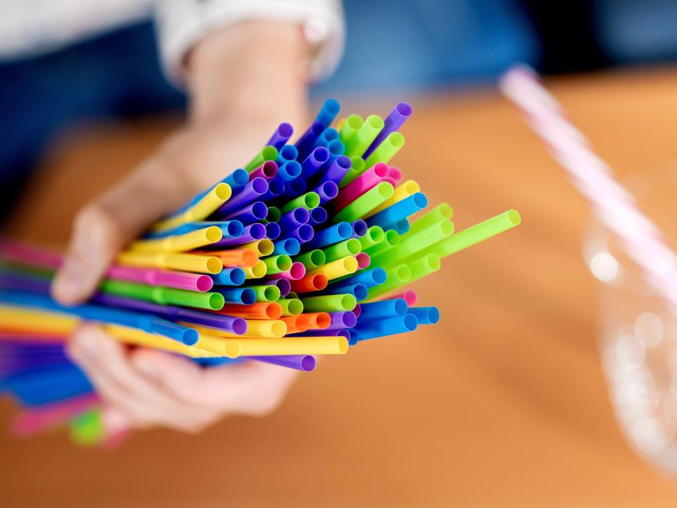 Single-use plastic straws.