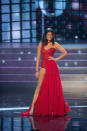 Miss Universe Mexico, Karina Gonzalez, competes in an evening gown of her choice as one of the top ten contestants during this year's LIVE NBC Telecast of the 2012 Miss Universe Competition at PH Live in Las Vegas, Nevada on December 19, 2012. HO/Miss Universe Organization L.P., LLLP