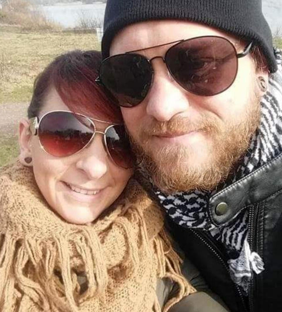 Stephanie Coles and her fiance, Philip, who urged her to visit the doctor. (Caters)
