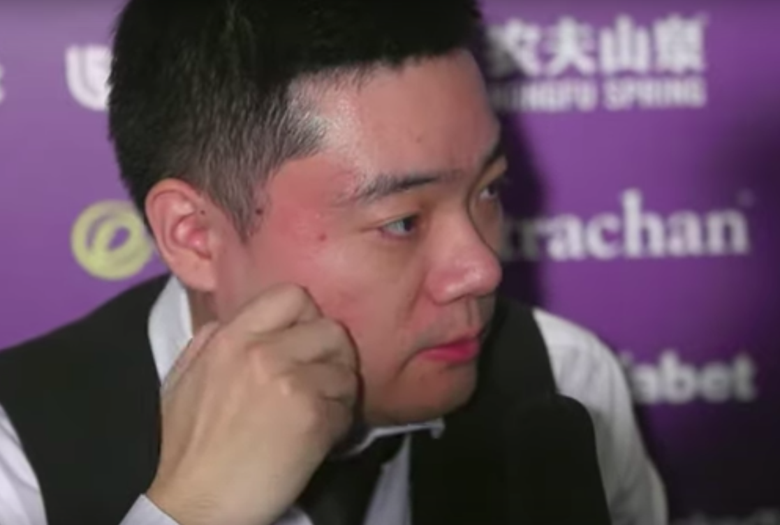 Ding Junhui after his first-round Masters defeat to Joe Perry