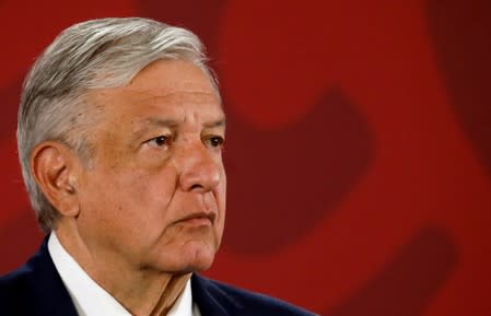 FILE PHOTO: Mexico's President Andres Manuel Lopez Obrador attends a news conference at the National Palace in Mexico City