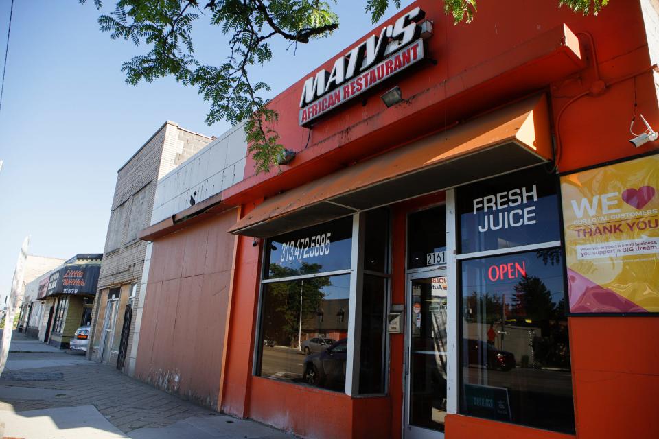 Exterior of Maty's in Detroit on June 16, 2022.