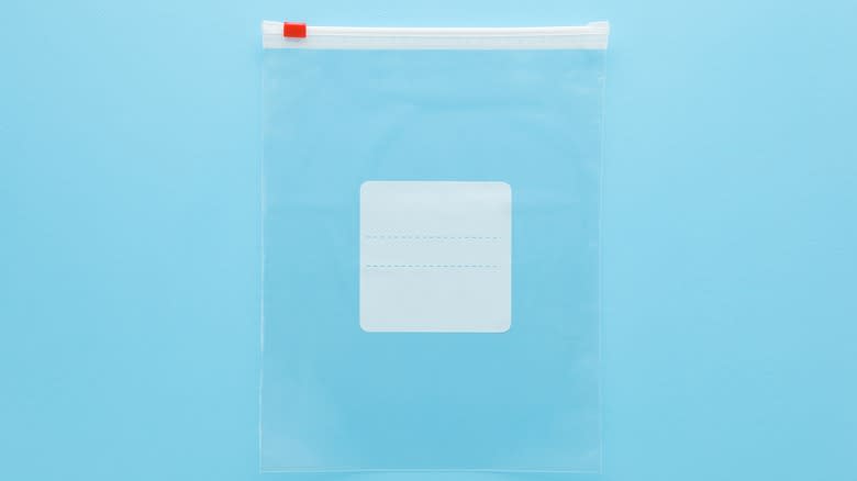 Empty resealable plastic bag