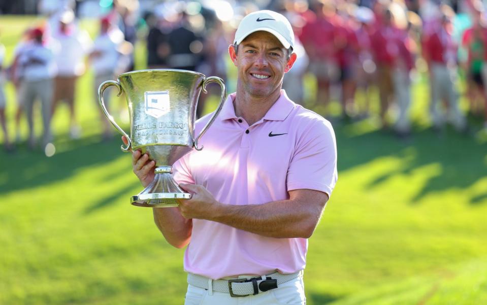 Watch Rory McIlroy eagle perfect bunker shot in dominant Wells Fargo Championship victory