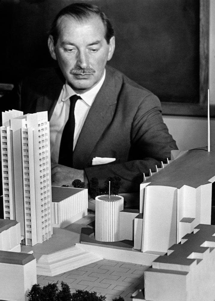 Human scale … city architect Arthur Ling with a design model.