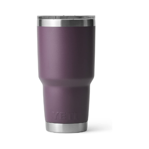 purple YETI Rambler 30 oz Stainless Steel Tumbler against white background