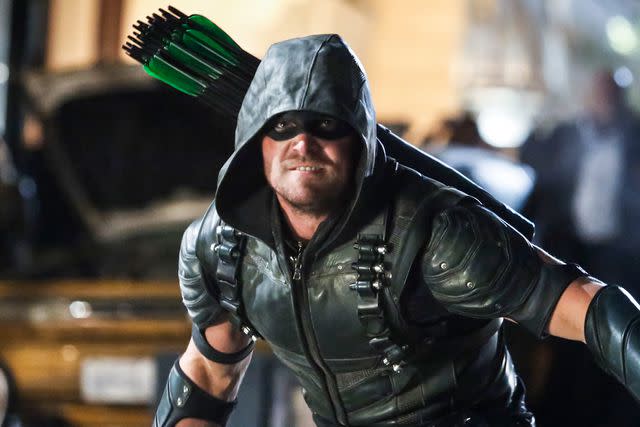 <p>Bettina Strauss/The CW</p> Stephen Amell stars in "Arrow"