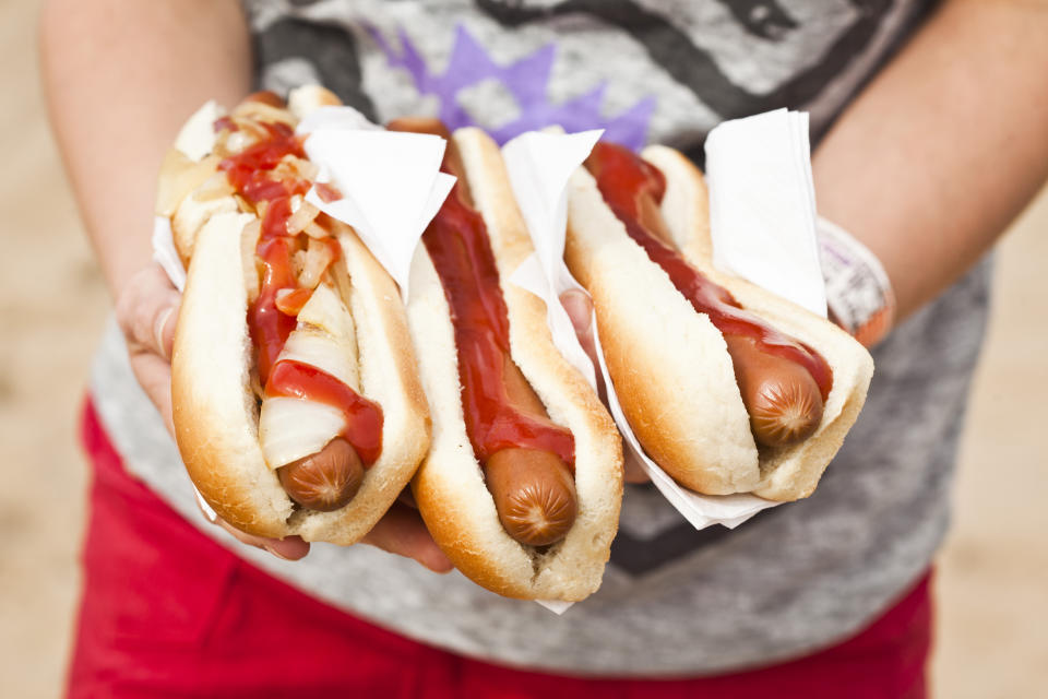 Processed meats like hot dogs and sausages are preserved using nitrates, which are known to cause bowel and stomach cancer. (Photo via Getty Images)