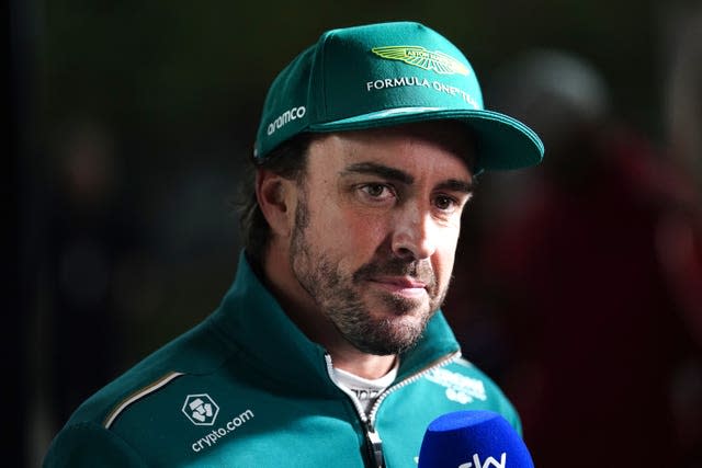 Fernando Alonso during a TV interview