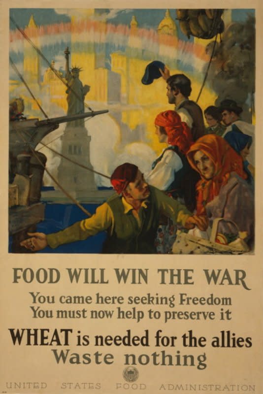 On January 26, 1918, to promote food conservation during World War I, the U.S. government called for one meatless day, two wheatless days and two porkless days each week. File Image courtesy the Library of Congress