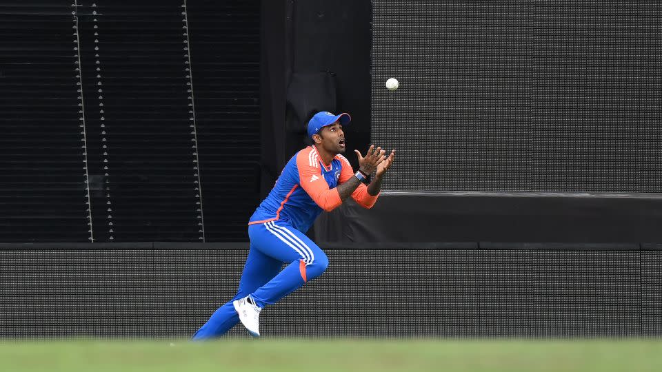 Suryakumar Yadav took a brilliant catch to dismiss David Miller. - Alex Davidson/ICC/Getty Images