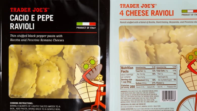 different Trader Joe's ravioli types