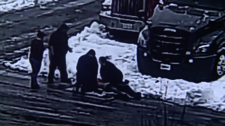 Surveillance footage shows Merchant performing CPR. (Photo: WMUR)