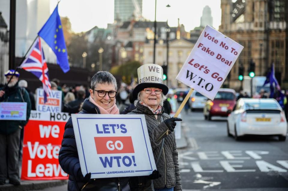 No-deal supporters in Parliament last month (PA)