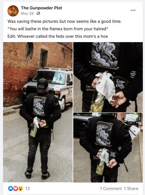 Images posted on The Gunpowder Plot's Facebook page led to a federal charge against the band's bassist.  (Photo: The Gunpowder Plot/Facebook)