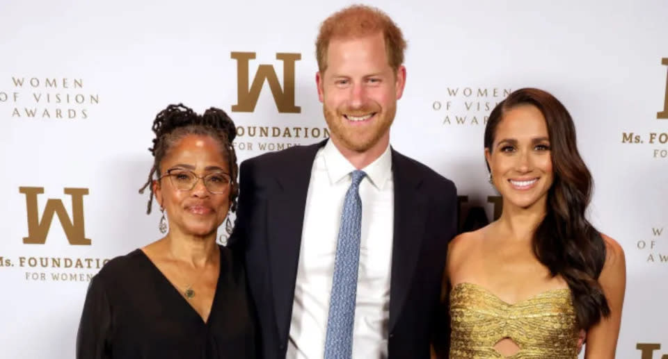 Die „Verfolgungsjagd“ ereignete sich, nachdem Meghan Markle, Prinz Harry und Doria Ragland bei den Ms. Foundation Women of Vision Awards waren. (Getty Images)
