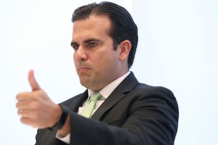 Ricardo Rossello, Governor of Puerto Rico, speaks during an interview in New York, U.S., June 29, 2017. REUTERS/Shannon Stapleton