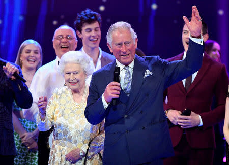 Britain's Prince Charles speaks during a special concert "The Queen's Birthday Party" to celebrate the 92nd birthday of Britain's Queen Elizabeth at the Royal Albert Hall in London, Britain April 21, 2018. Andrew Parsons/Pool via Reuters