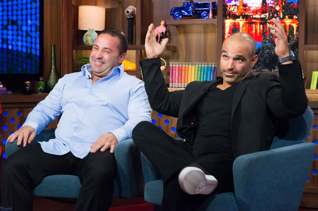 WATCH WHAT HAPPENS LIVE -- Pictured (l-r): Joe Giudice and Joe Gorga -- (Photo by: Charles Sykes/Bravo/NBCU Photo Bank/NBCUniversal via Getty Images)