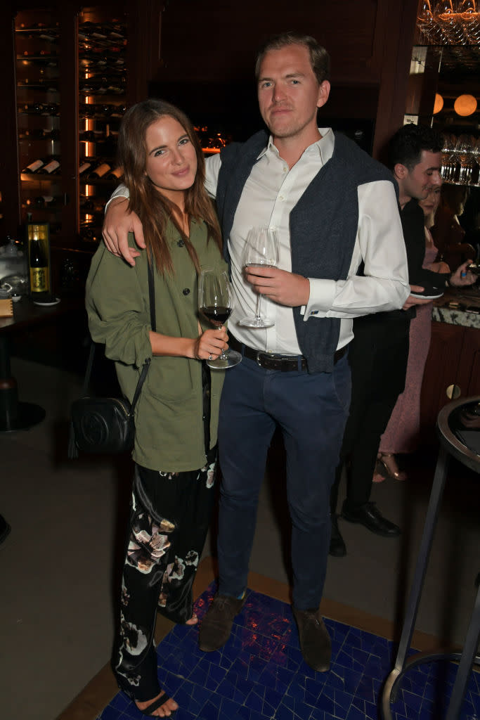 Binky Felstead and her fiance Max Darnton were expecting a child together, pictured here September 2019. (Getty Images)