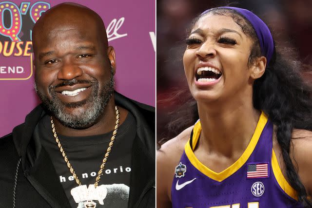 Ethan Miller/Getty; Justin Tafoya/NCAA Photos via Getty Shaquille O'Neal; Angel Reese