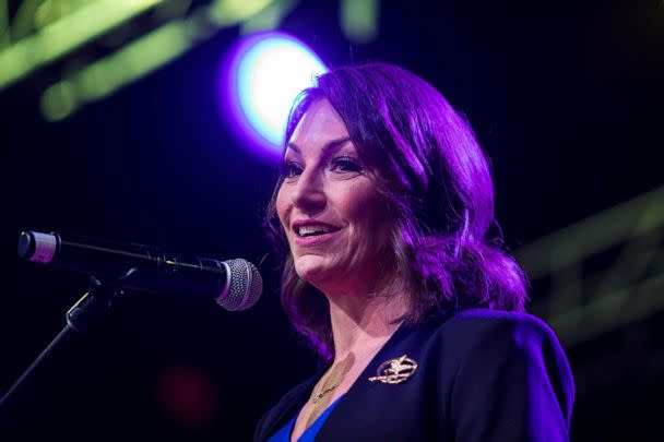 PHOTO: FILE - Democratic gubernatorial candidate Nikki Fried speaks at an election-night event at Revolution Live, August 23, 2022 in Fort Lauderdale, Fla. (Saul Martinez/Getty Images, FILE)