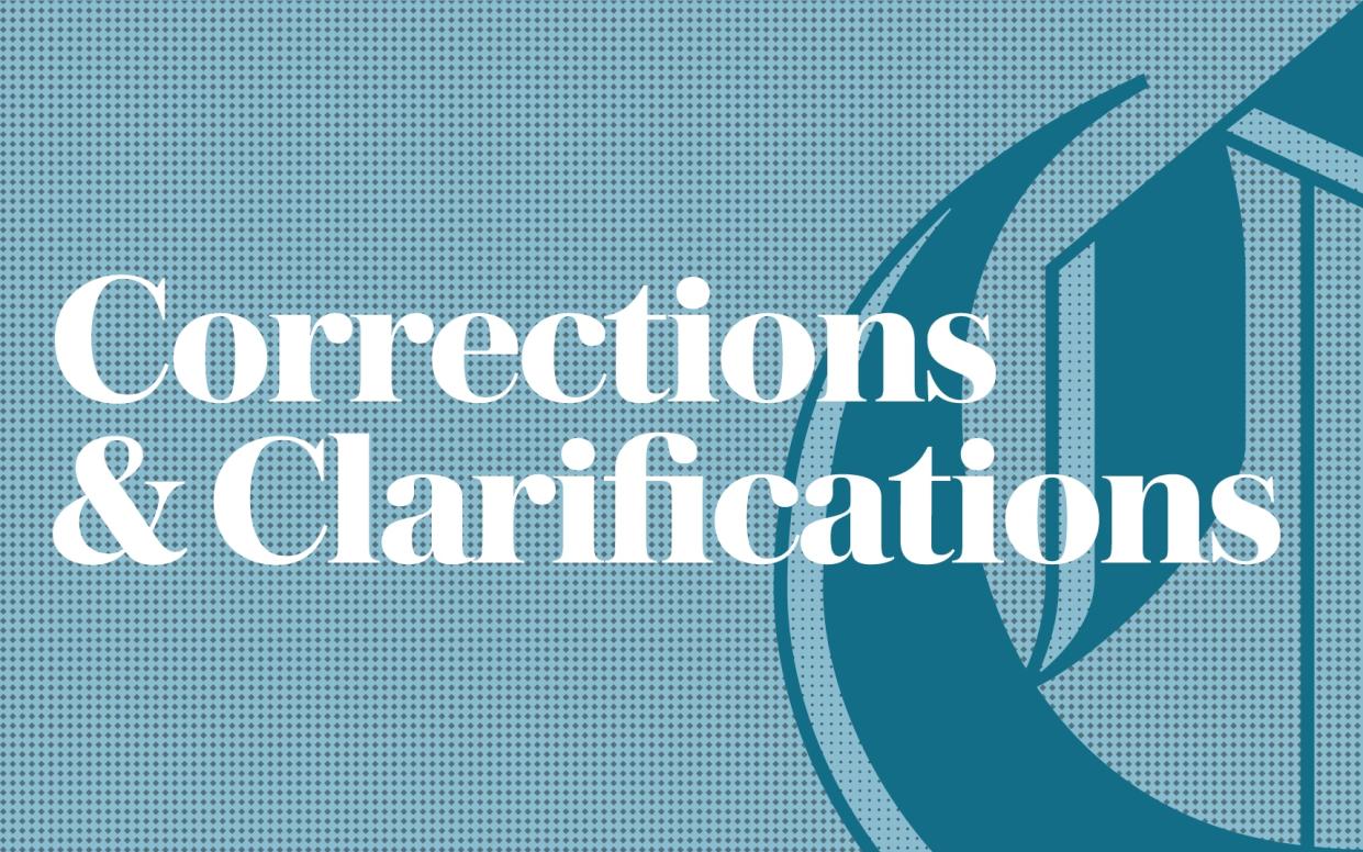 Corrections and clarifications