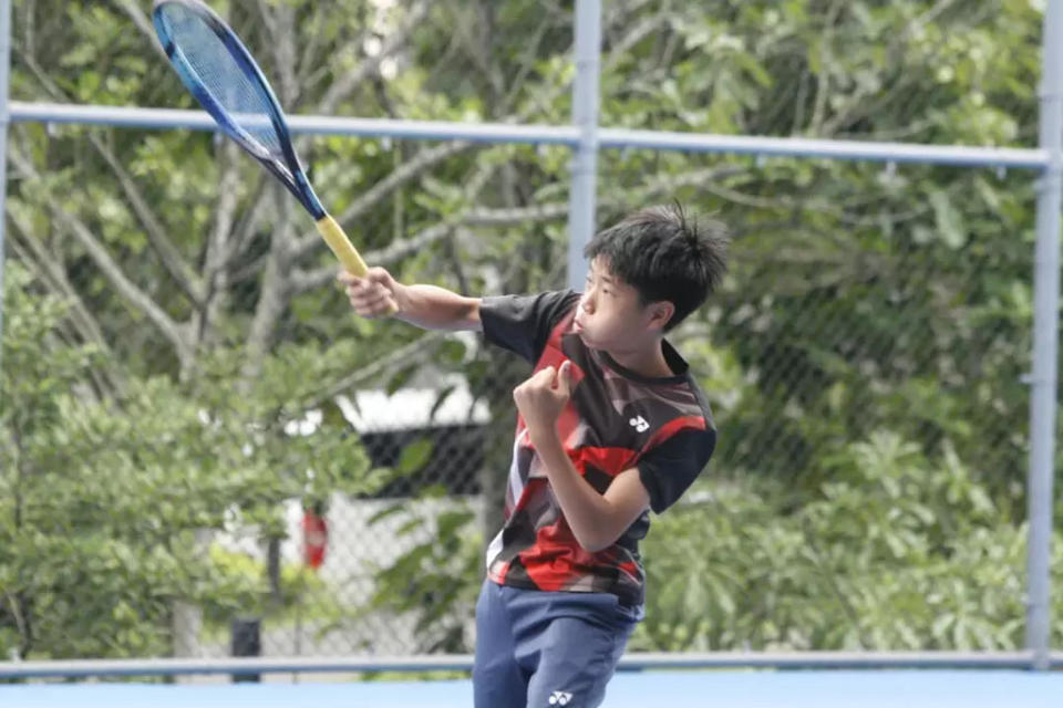 謝辰胤挺進12歲單雙打八強。海碩整合行銷提供