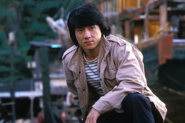 <p>Pierre PERRIN/Gamma-Rapho via Getty </p> Jackie Chan in 1984