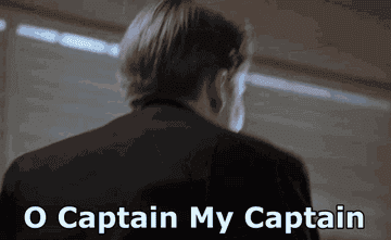 The boys in "Dead Poets Society" saying "Oh captain, my captain"