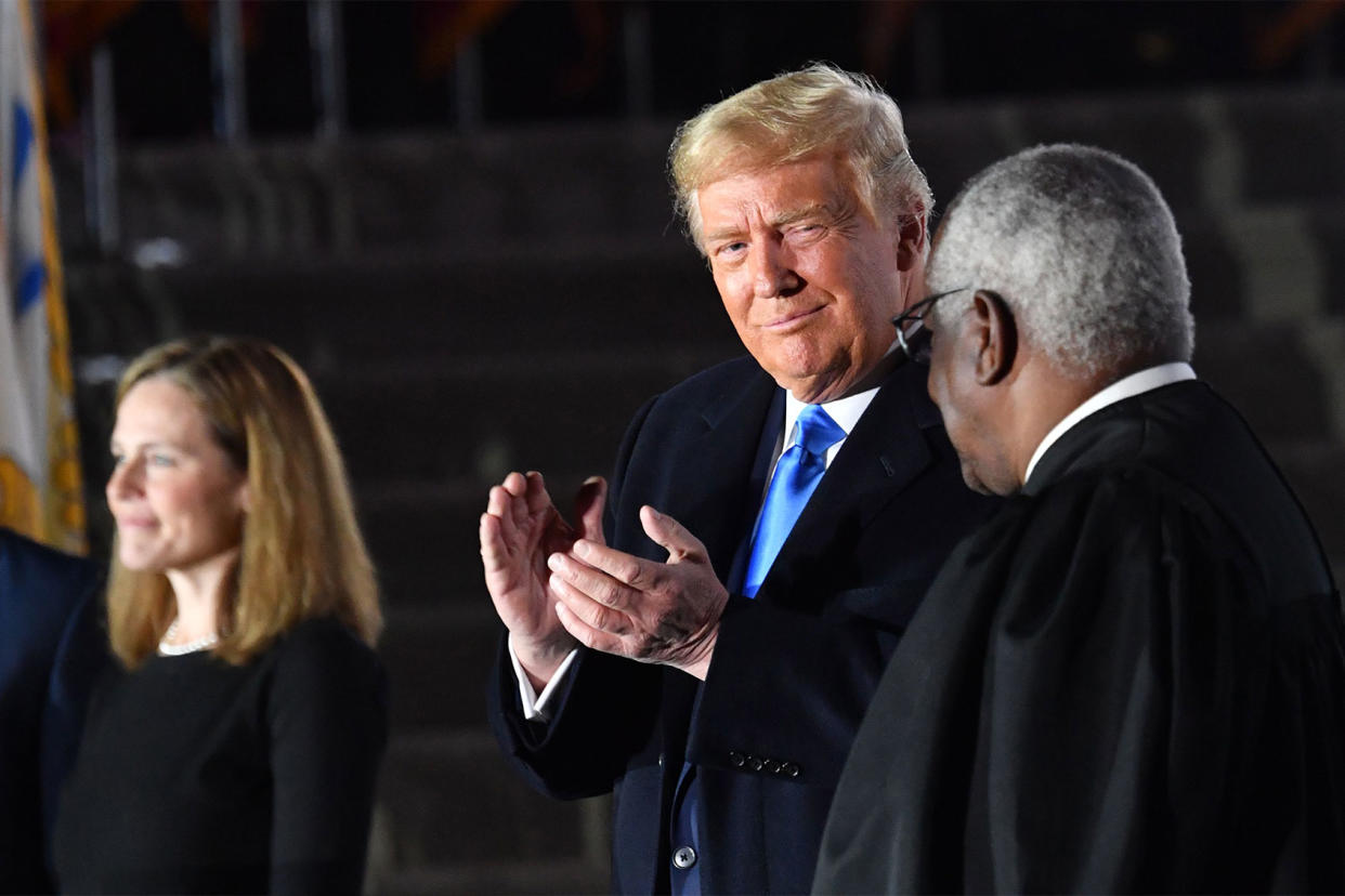 Donald Trump; Clarence Thomas NICHOLAS KAMM/AFP via Getty Images