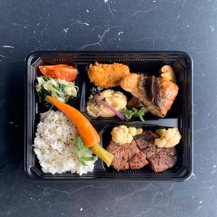 Chipta11a has started a delivery menu featuring bento sets like this one with Black Angus beef tenderloin and red snapper — Picture from Chipta11a's Instagram