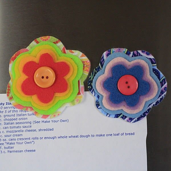 Felt Flower Magnets