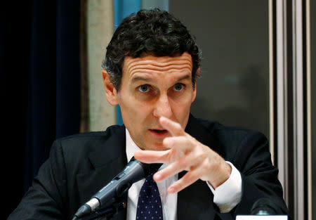 Monte dei Paschi di Siena bank CEO Marco Morelli talks during a news conference in Milan, Italy October 25, 2016. REUTERS/Alessandro Garofalo